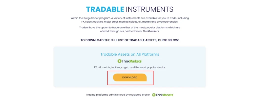SurgeTrader Review 26 surgetrader tradable instruments on thinkmarkets